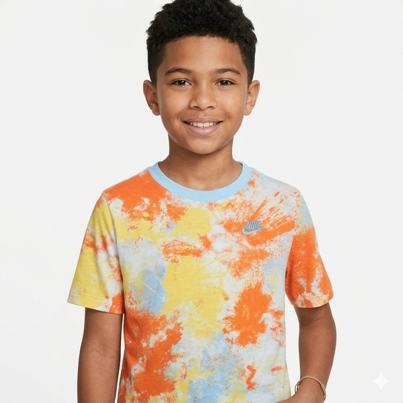 Nike Other - Nike Kids Orange and Blue Tie-Dye T-Shirt Size XL